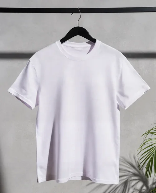 Minimalist Mockup of a Classic White T-Shirt