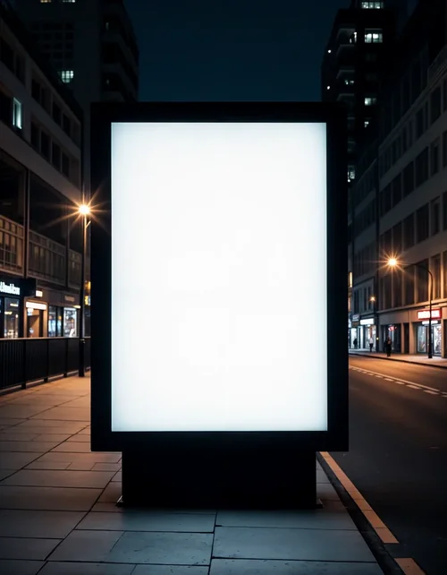 Urban Night Billboard Mockup for Advertising Display
