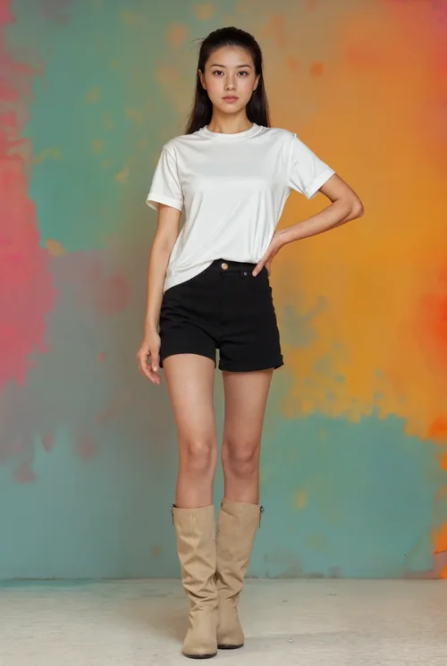 Vibrant Pastel Background Mockup for Stylish T-Shirt