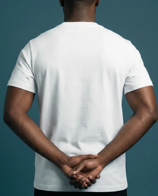 Elegant T-Shirt Mockup of Confident Athletic Individual