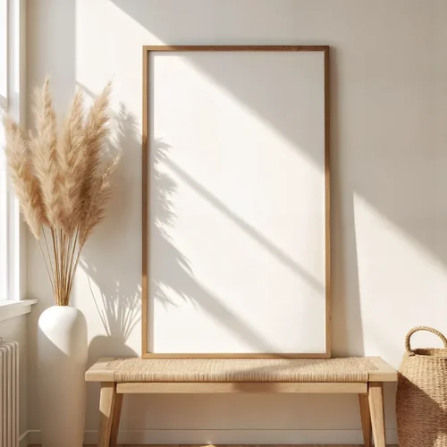 Serene Mockup Poster with Soft Neutrals and Natural Light