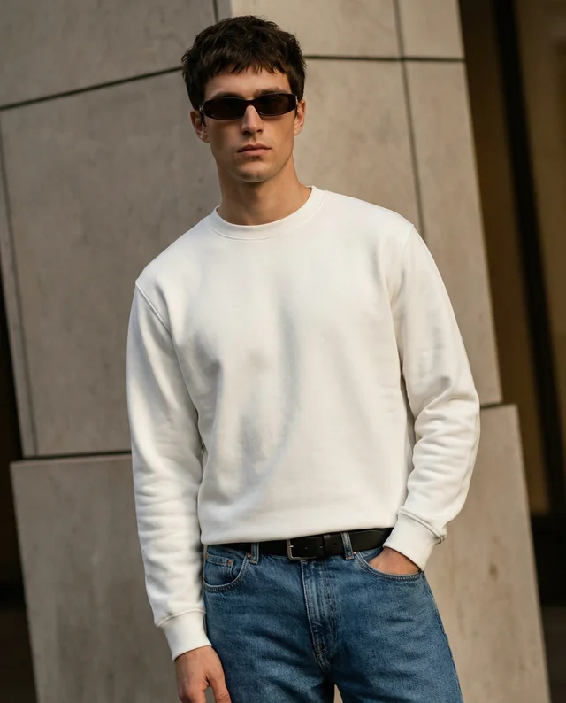 Stylish Mockup of a Young Male in a Sweatshirt