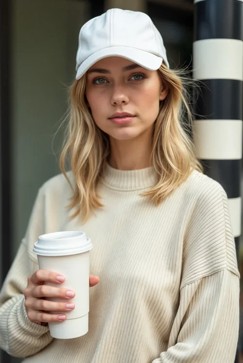Chic Mockup of a Casual Hat Cap - Urban Style Portrait