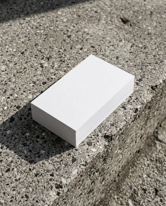 Elegant Business Card Mockup on Textured Concrete Surface