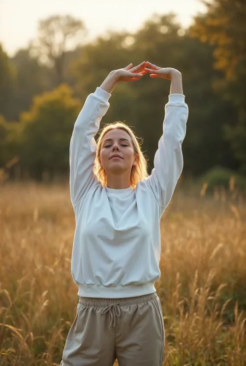 Serene Mockup of a Woman in a Relaxing Sweatshirt