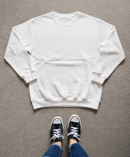 Stylish Mockup of a Casual Sweatshirt Flat Lay