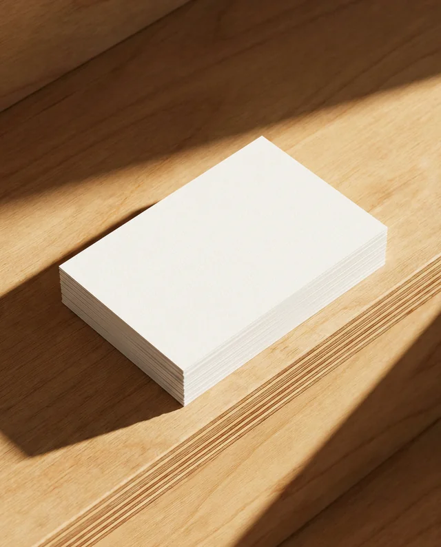 Elegant Mockup of Blank Business Cards on Wooden Surface