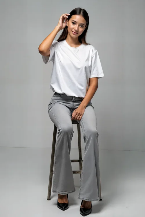 Stylish T-shirt Mockup with Soft Gray Background Colors