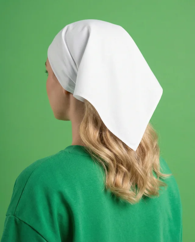 Stylish Mockup of a Woman in a Bandana and Sweatshirt