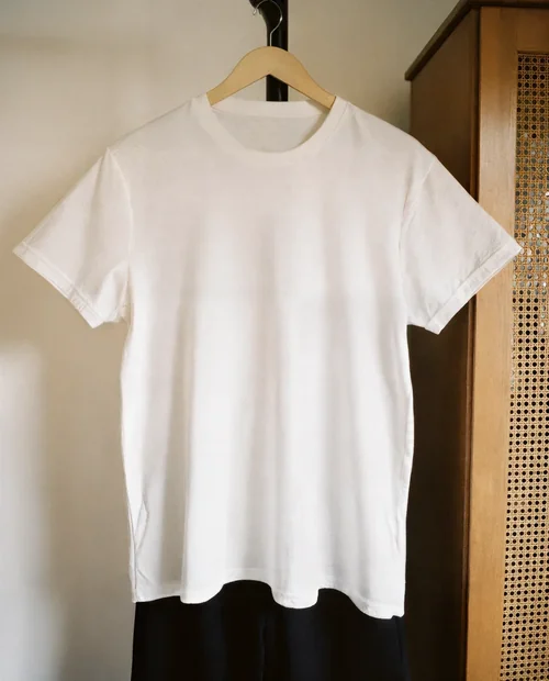 Elegant T-Shirt Mockup on Wooden Hanger
