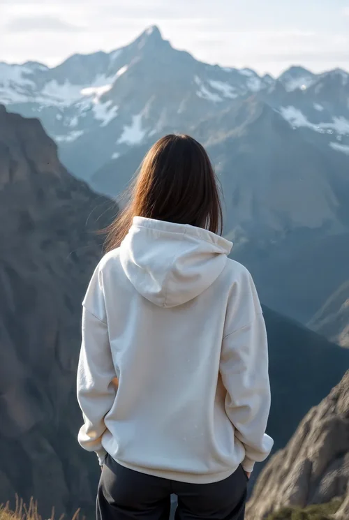 Stunning Mockup of Hoodie Against Vivid Mountain Colors