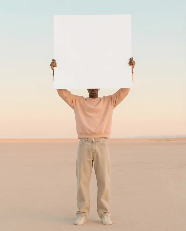 Minimalist Mockup Poster in Desert Landscape
