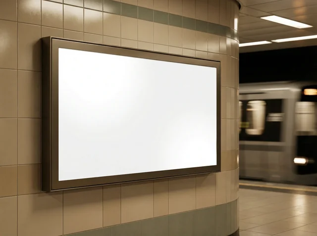 Modern Subway Station Mockup with Billboard Design