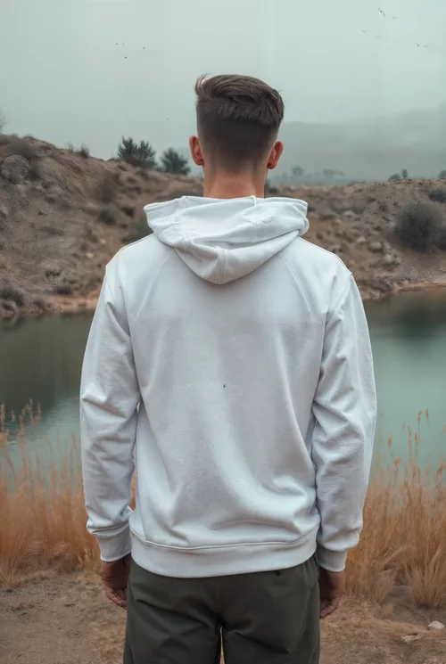Tranquil Hoodie Mockup with Soft Colors and Serene Background