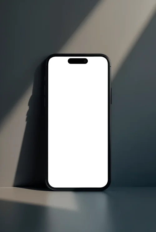 Modern Black iPhone 16 Pro Max Mockup on Gray Surface