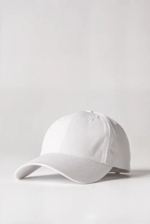 Stylish Mockup of a White Baseball Hat on Minimalist Background