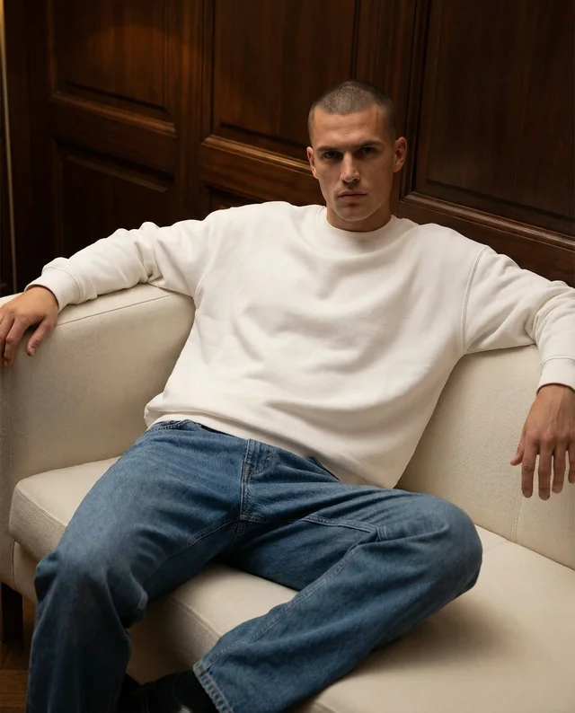 Stylish Sweatshirt Mockup for Modern Interior Setting