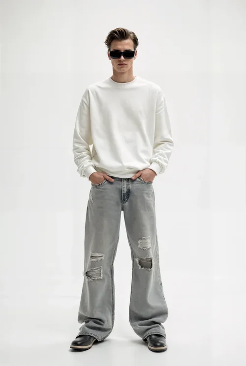 Stylish Mockup of a Young Male in a Sweatshirt