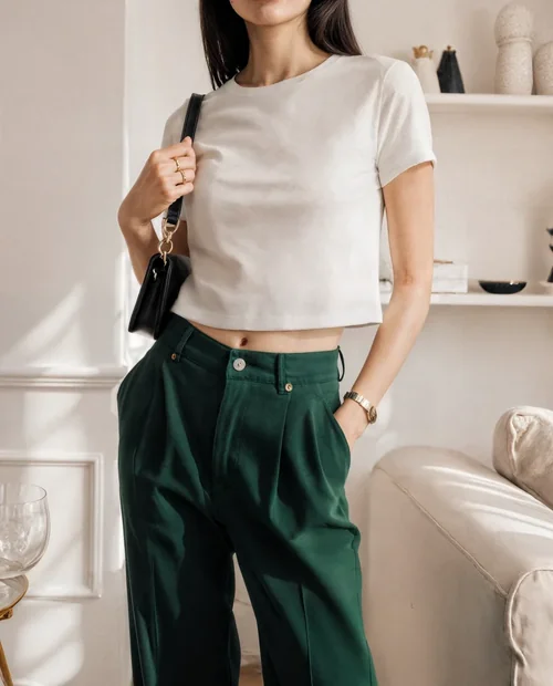 Stylish T-Shirt Mockup in Modern Living Room