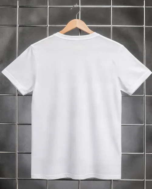 Minimalist T-Shirt Mockup on Wooden Hanger
