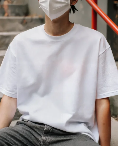 Stylish Mockup of T-Shirt on Casual Urban Steps