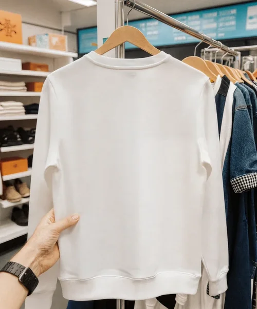 Stylish Mockup of a White Sweatshirt on a Hanger