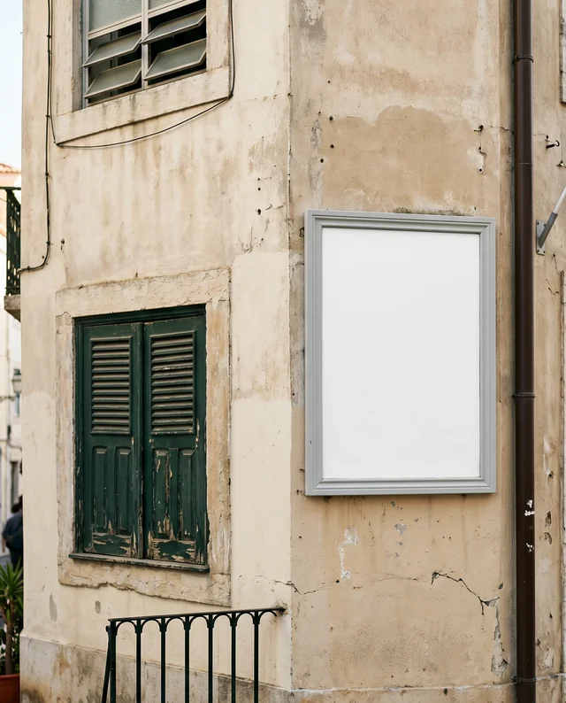 Rustic Poster Mockup of an Old Building Corner