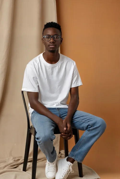 Stylish T-Shirt Mockup with Warm Earthy Background