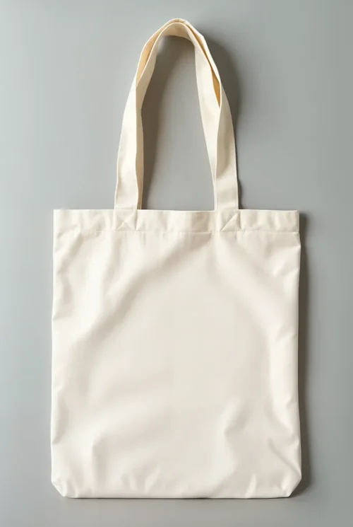 Minimalist White Cotton Tote Bag Mockup - Vintage Style
