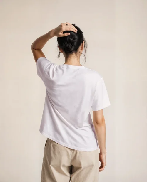 Relaxed T-Shirt Mockup of a Young Woman