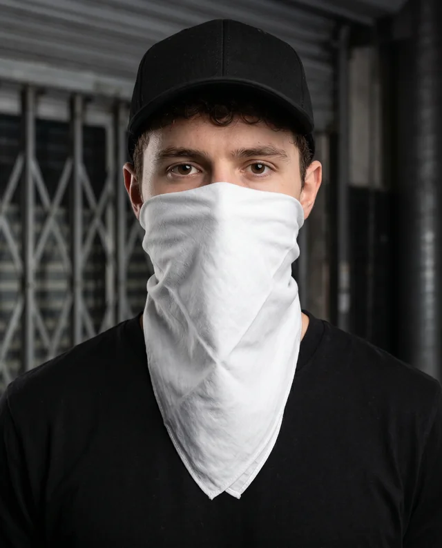 Urban Bandana Mockup Featuring Confident Young Man