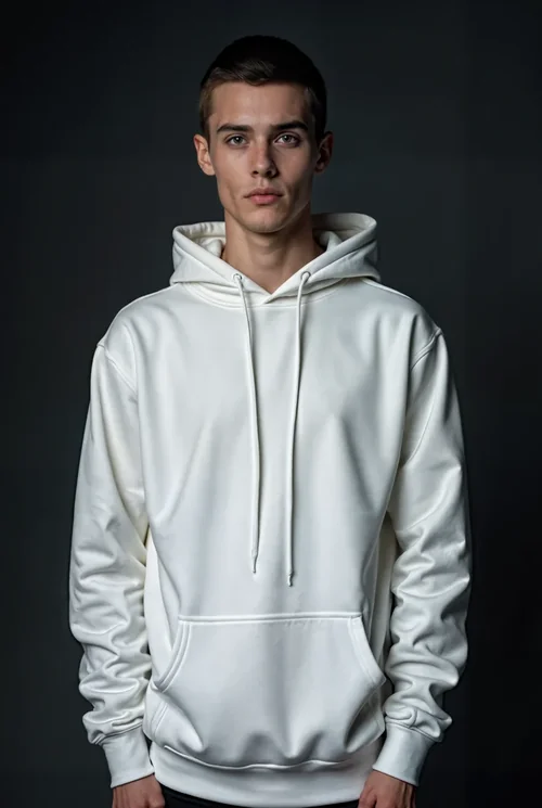 Stylish Hoodie Mockup with Dark Background and Bold Colors