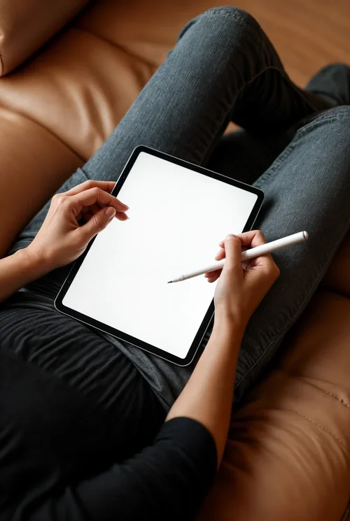 Mockup of iPad Pro in Casual Home Setting