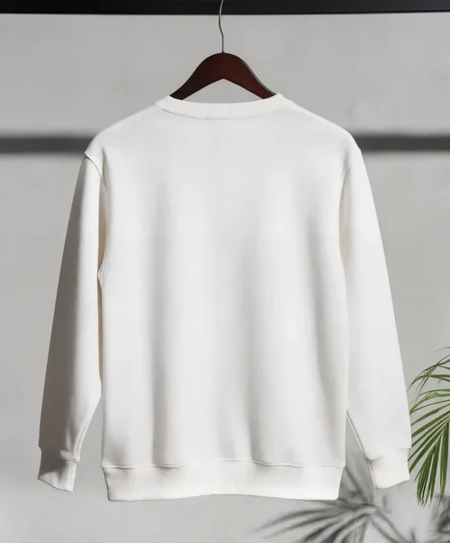 Elegant Mockup of a White Sweatshirt on Hanger