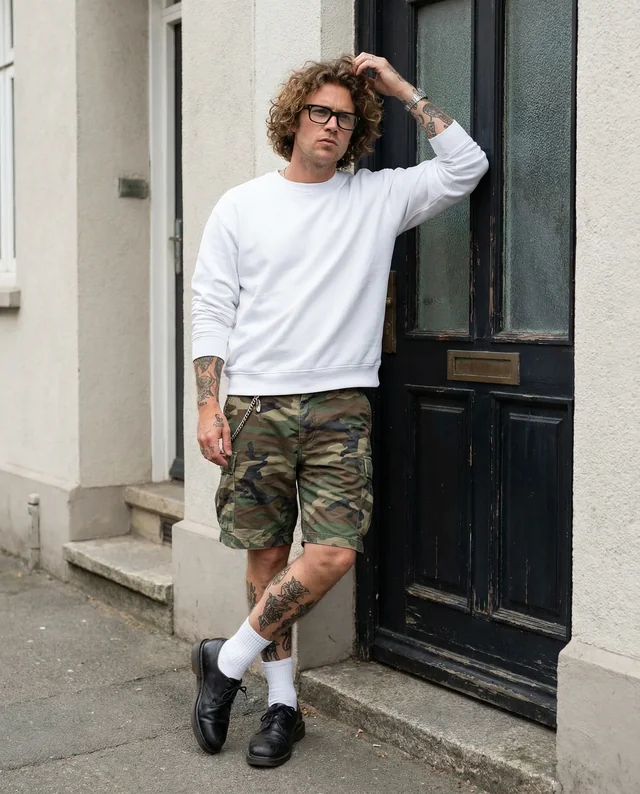 Stylish Sweatshirt Mockup Against Vintage Black Door