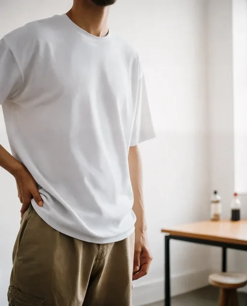 Stylish Mockup of a Casual T-Shirt in Minimalist Space
