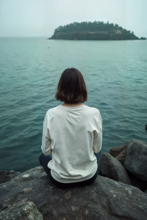 Serene Sweatshirt Mockup by the Coastal Scene