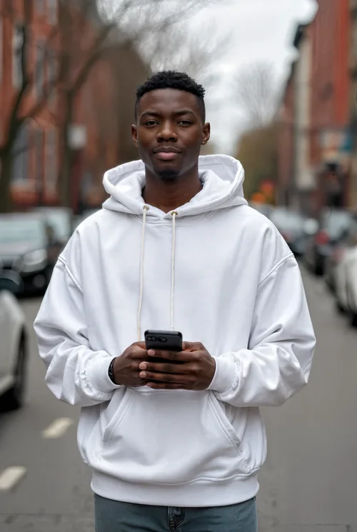 Urban Mockup of Hoodie Against Soft Background Colors