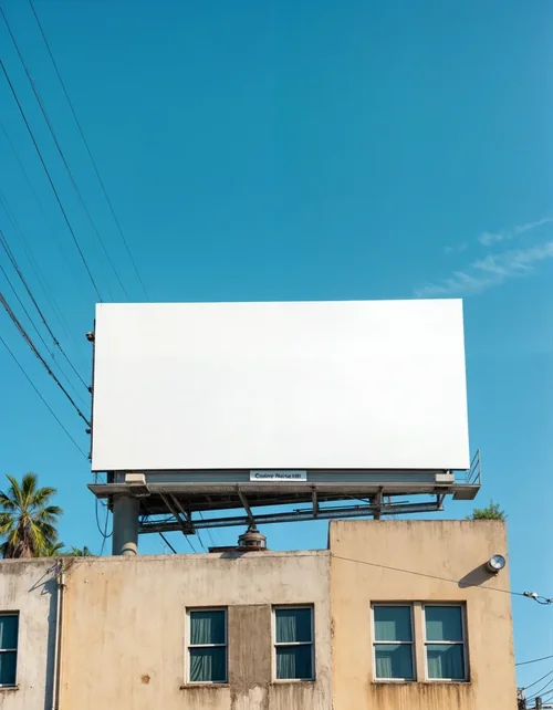 Mockup of a Large Billboard in Urban Setting