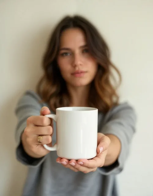 Elegant Mockup Mug Against Soft Off-White Background