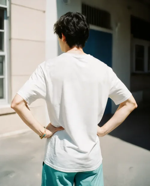 Stylish Mockup of a Casual T-Shirt in Urban Setting