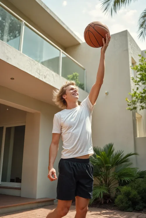 Vibrant Mockup of T-Shirt Against Lush Garden Background