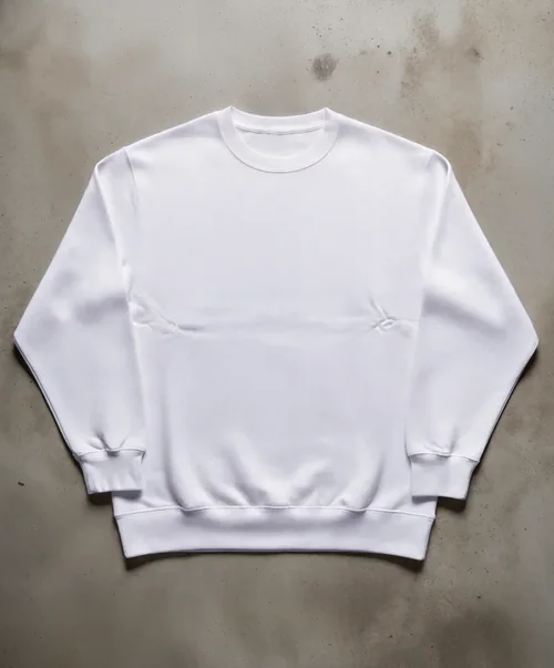 White Sweatshirt Mockup on Textured Concrete Surface
