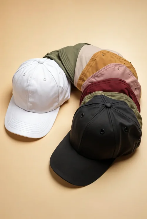 Stylish Mockup of Baseball Caps: Colorful Hat Collection