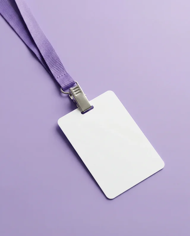 Modern Mockup of a Blank ID Card on Purple Background