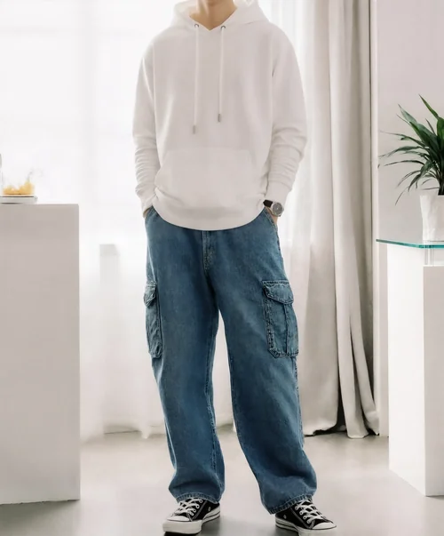 Casual Male Hoodie Mockup in Bright Room