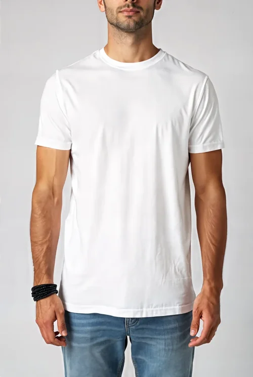 Mockup of T-Shirt in Light Gray Background with Colors