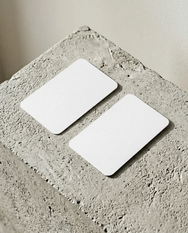 Minimalist Business Card Mockup on Textured Concrete Surface