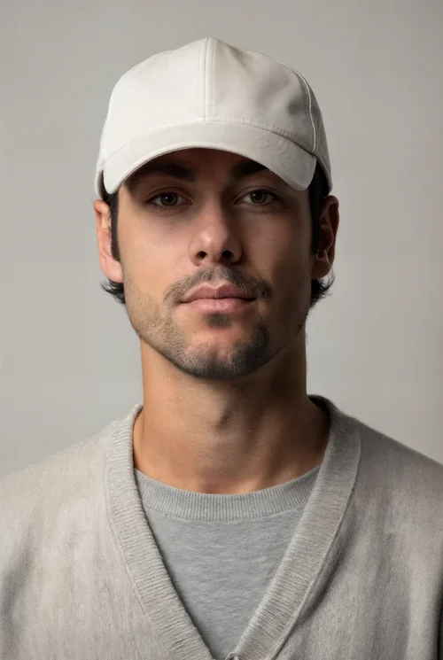 Stylish Mockup of a Hat on a Young Man's Portrait