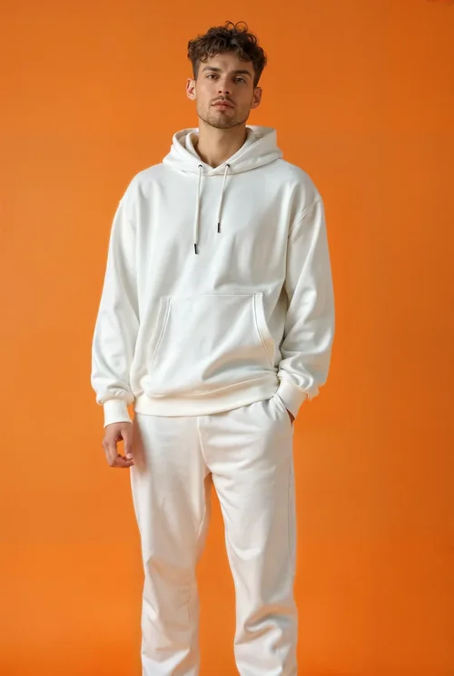 Vibrant Orange Background Hoodie Mockup with Bold Colors